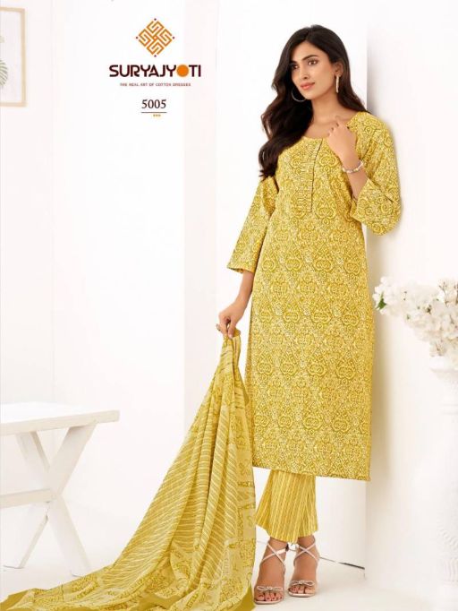 Suryajyoti Ice Look Vol 5 Wholesale Cotton Kurti With Bottom Dupatta - Image 2