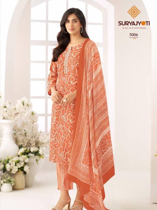 Suryajyoti Ice Look Vol 5 Wholesale Cotton Kurti With Bottom Dupatta - Image 3