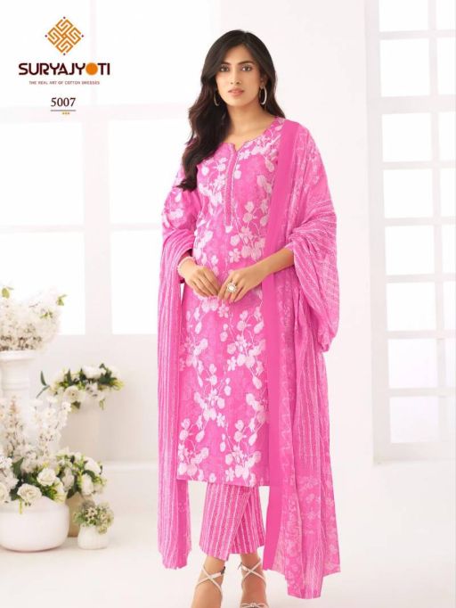 Suryajyoti Ice Look Vol 5 Wholesale Cotton Kurti With Bottom Dupatta - Image 5