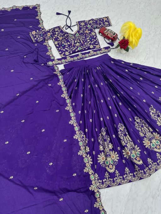 Tapi 247 Chinon Embroidery Festival Wear Lehenga Choli - Image 3