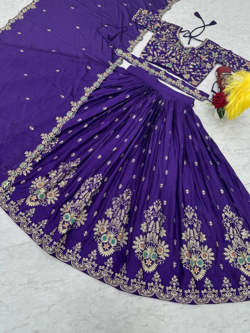 Tapi 247 Chinon Embroidery Festival Wear Lehenga Choli - Image 4