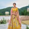 Tathastu Anaara Yellow Shaded Traditional Embroidered Silk Lehenga,Tathastu Anaara Lehenga Collection Viscose Satin Embroidered Lehenga Wholesale Circular Silk Lehenga