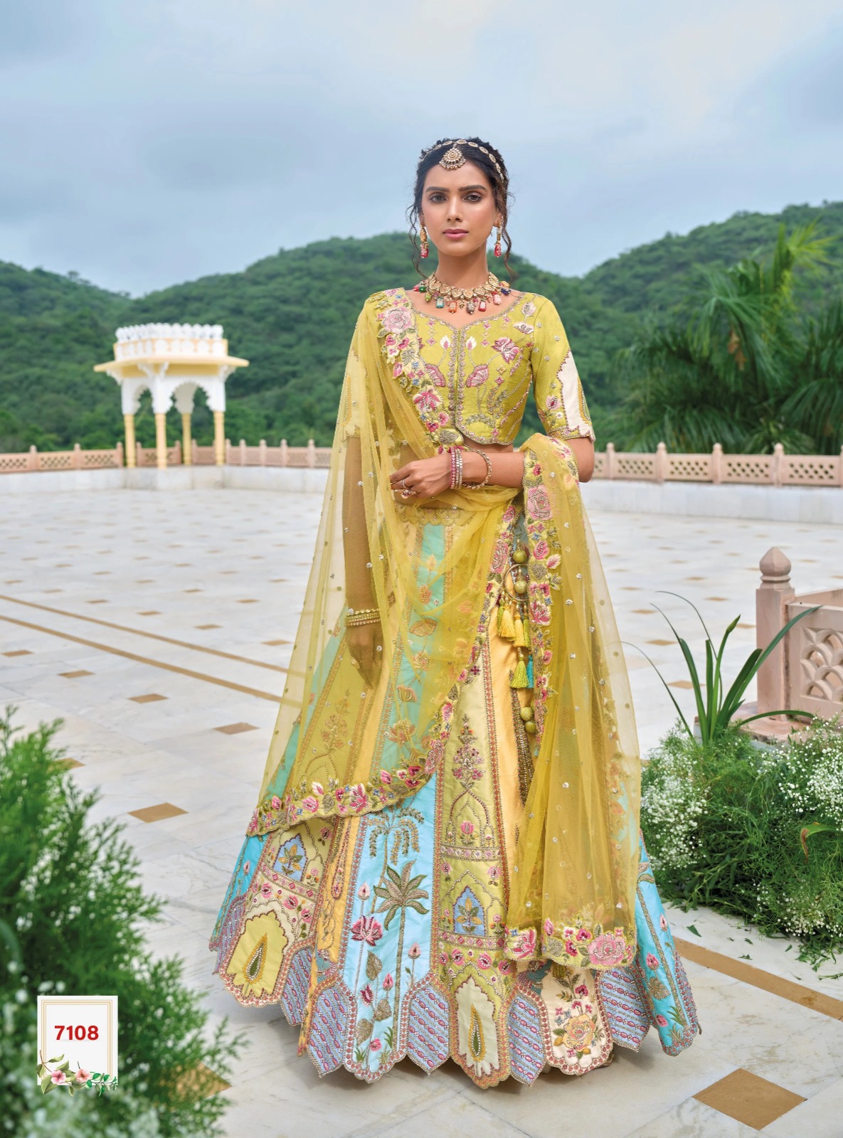 Tathastu Multi Color Beautiful Traditional Wedding Silk Lehenga Choli