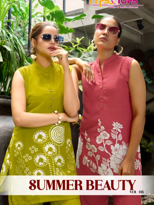 Sleeveless Co Ord Rayon Print Sets Summer Coord Collection Wholesale Western Wear