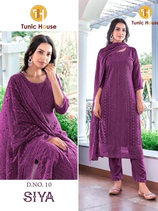 Tunic House Siya Georgette Shiffly Work Wholesale Salwar Suit Collection