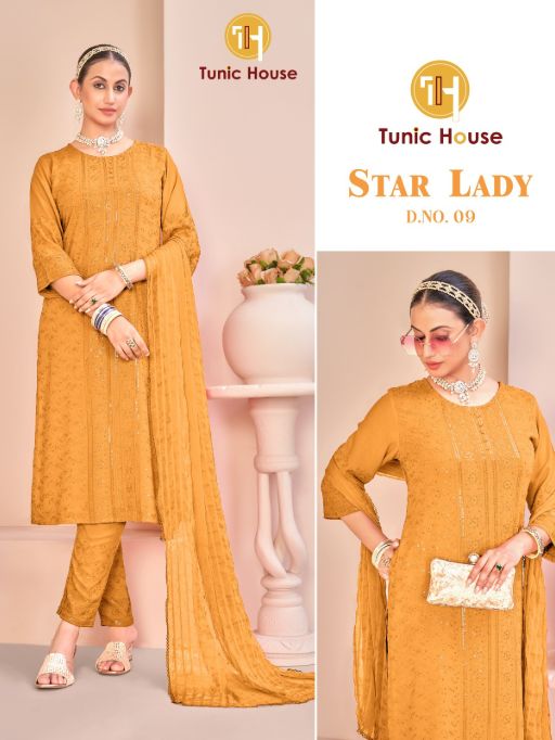 Tunic House Star Lady Wholesale Chikankari Kurti With Bottom Dupatta - Image 3