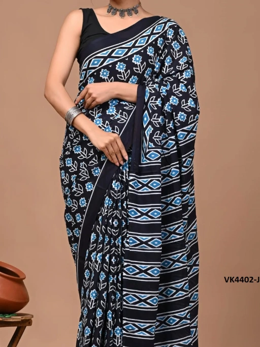 Vakratund 4402 Digital Print Chanderi Cotton Saree Collection - Image 5