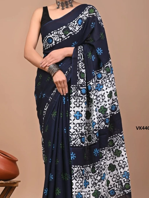 Vakratund 4402 Digital Print Chanderi Cotton Saree Collection - Image 8