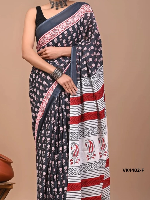 Vakratund 4402 Digital Print Chanderi Cotton Saree Collection - Image 3