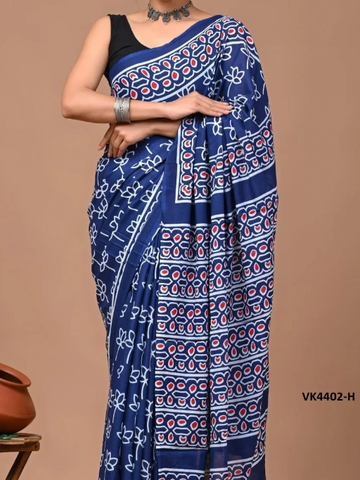Vakratund 4402 Digital Print Chanderi Cotton Saree Collection - Image 4