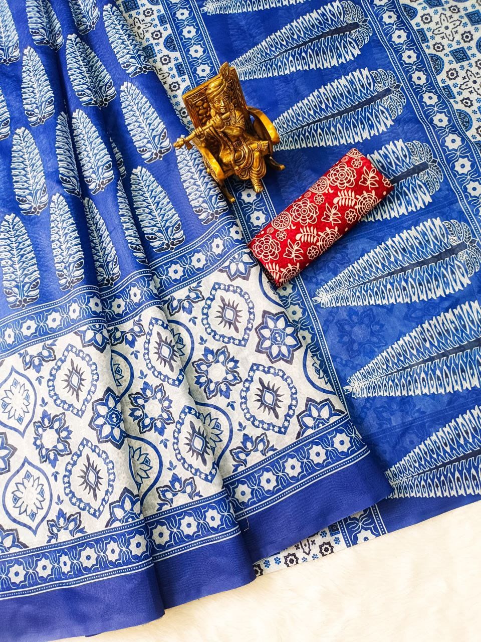 Vakratund VK4258 Heavy Chanderi Cotton Print Saree Collection