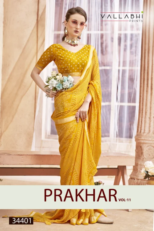 Vallabhi Prints Prakhar-11 Wholesale Bandhani Print Saree
