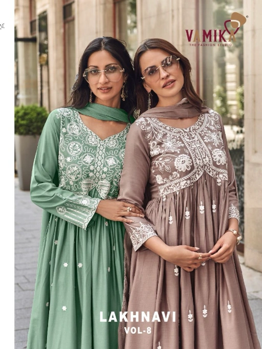 Vamika Lakhnavi Vol-8 White Wholesale Readymade Salwar Suit