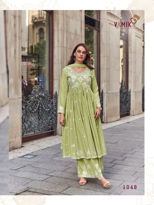 Vamika Lakhnavi Vol-8 White Wholesale Readymade Salwar Suit - Image 2