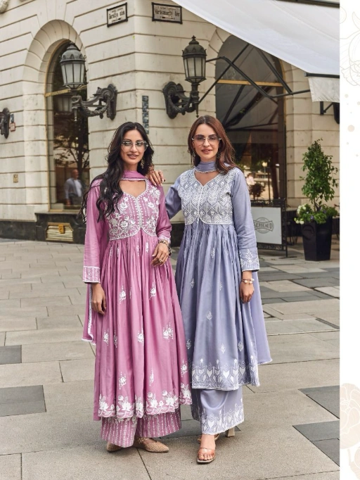 Vamika Lakhnavi Vol-8 White Wholesale Readymade Salwar Suit - Image 8