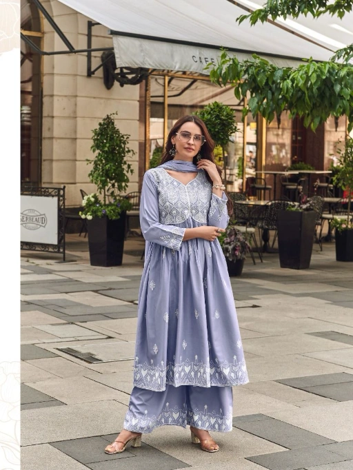 Vamika Lakhnavi Vol-8 White Wholesale Readymade Salwar Suit - Image 5