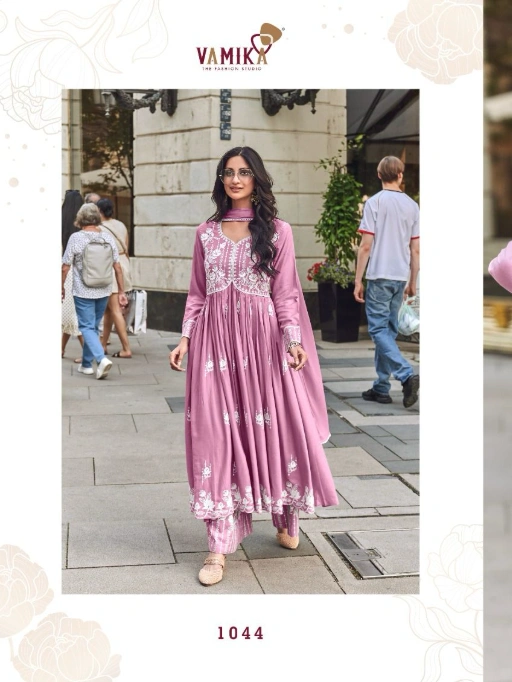 Vamika Lakhnavi Vol-8 White Wholesale Readymade Salwar Suit - Image 6