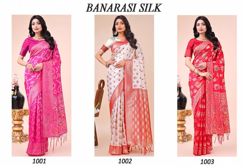 Vardan Ast Wholesale Banarasi Silk Fancy Saree Collection - Image 3