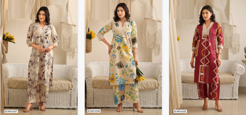 Vardan Lar 1117 To 1121 Cotton Flex Co-Ord Set Collection - Image 4