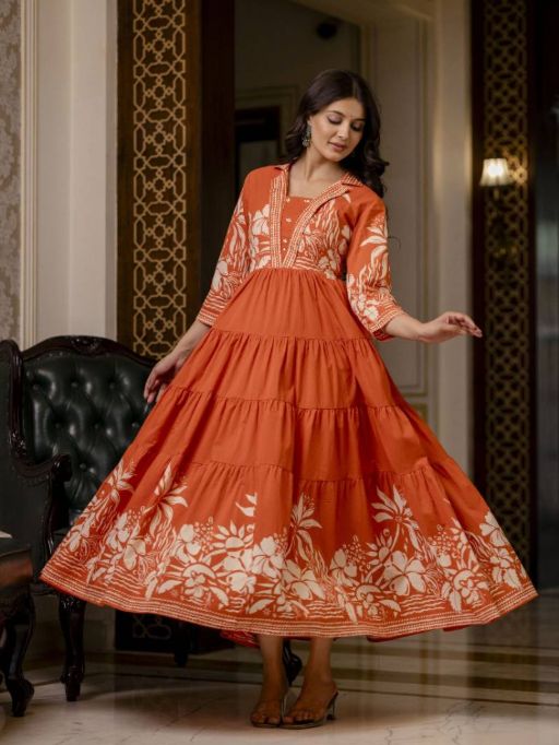 Vardan Naisha K 37 Wholesale Cotton Anarkali Kurti Catalog