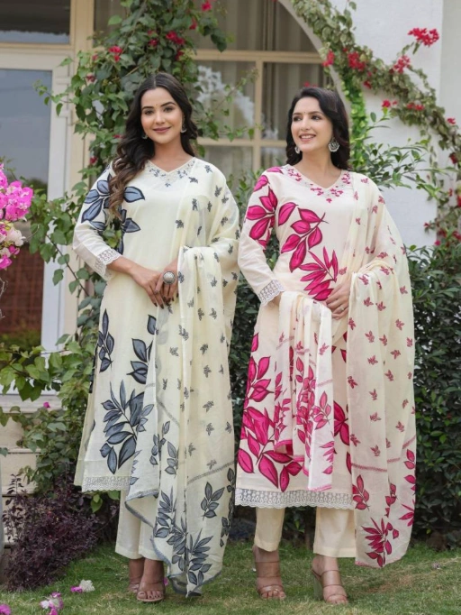 Vardan Naisha K 87 Wholesale Cotton Kurti With Bottom Dupatta