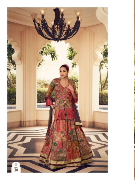 Vishnu Laxmi RS30 Maroon Pink PV Silk Wedding Couple Set - Image 2