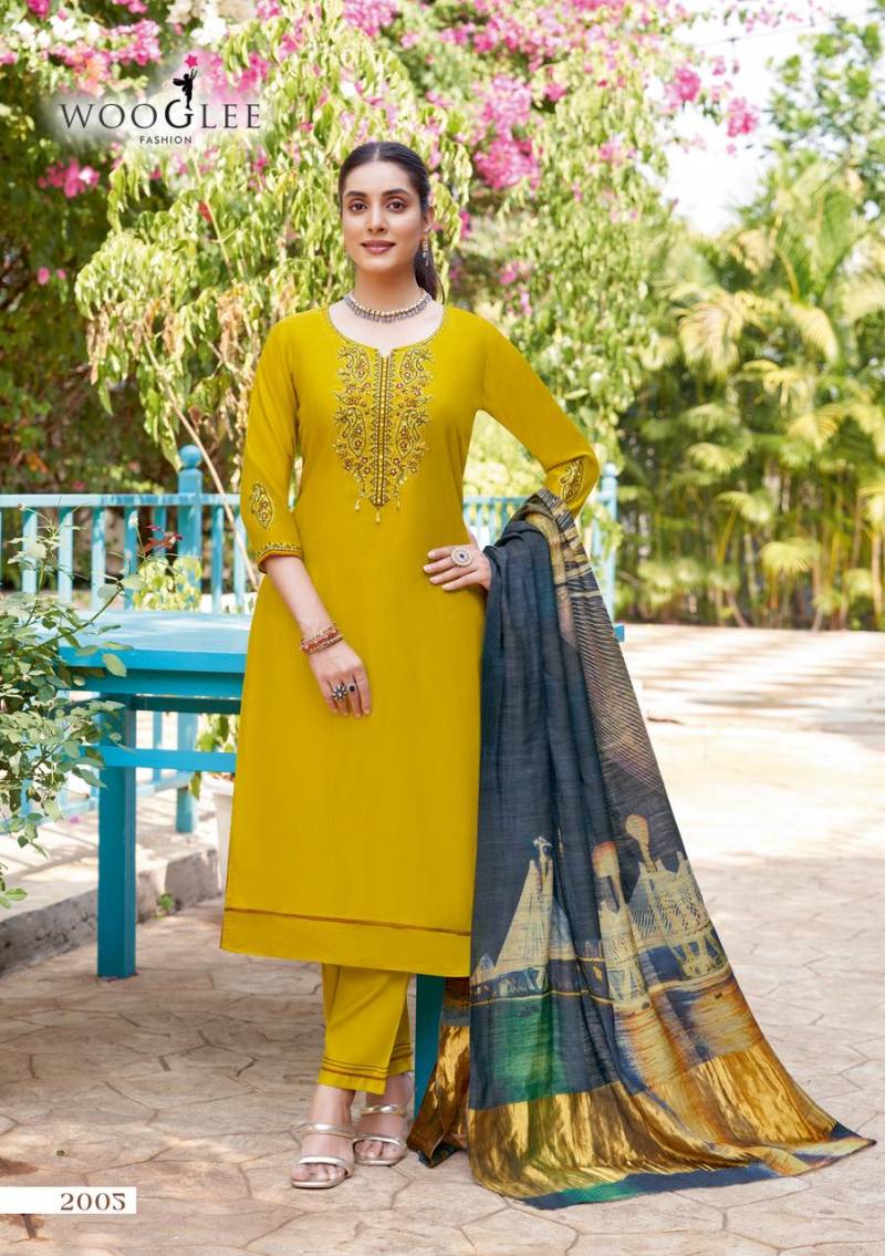 Wooglee Fashion Abhilasha Wholesale Kurti With Bottom Dupatta