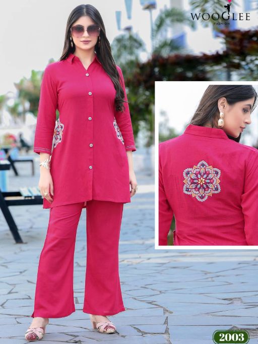 Wooglee Fashion Elina Wholesale Cotton Slub Co Ord Set Catalog