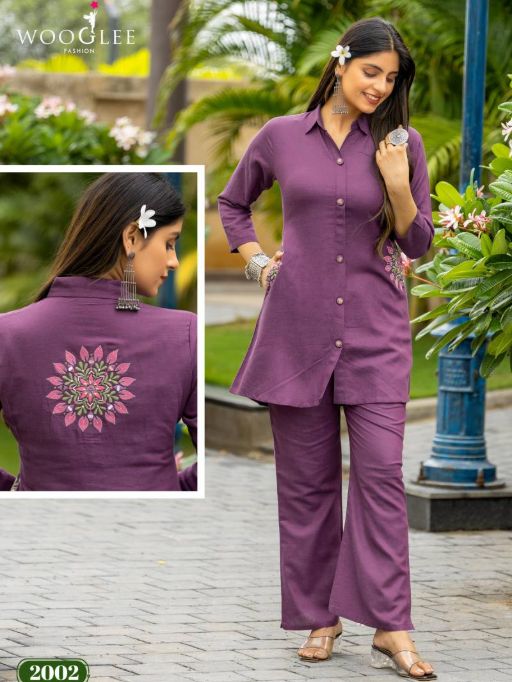 Wooglee Fashion Elina Wholesale Cotton Slub Co Ord Set Catalog - Image 3