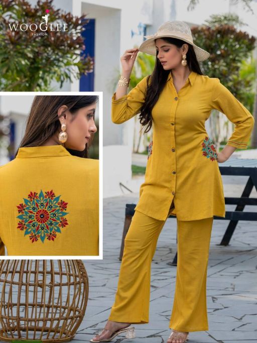 Wooglee Fashion Elina Wholesale Cotton Slub Co Ord Set Catalog - Image 4