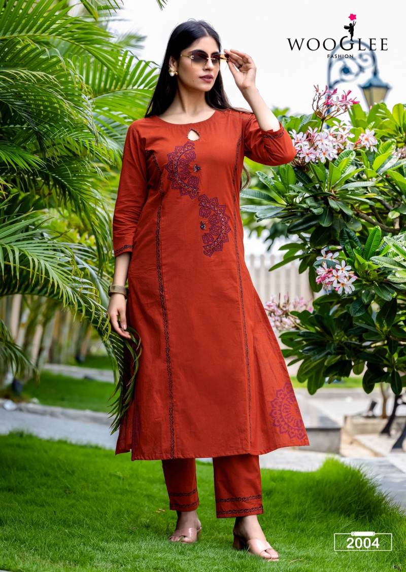 Wooglee Fashion Wholesale Malvika Cotton Kurti With Bottom Collection