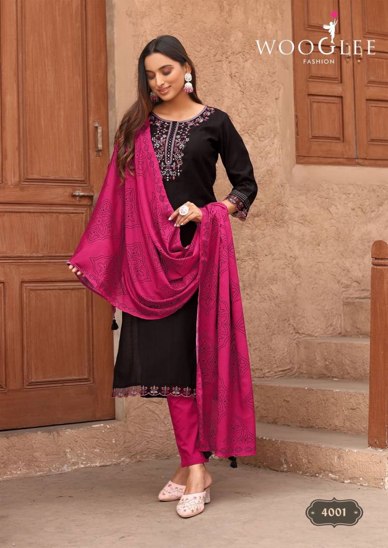 Wooglee Sagaai Vol 2 Viscose Weaving Readymade Salwar Suit - Image 3