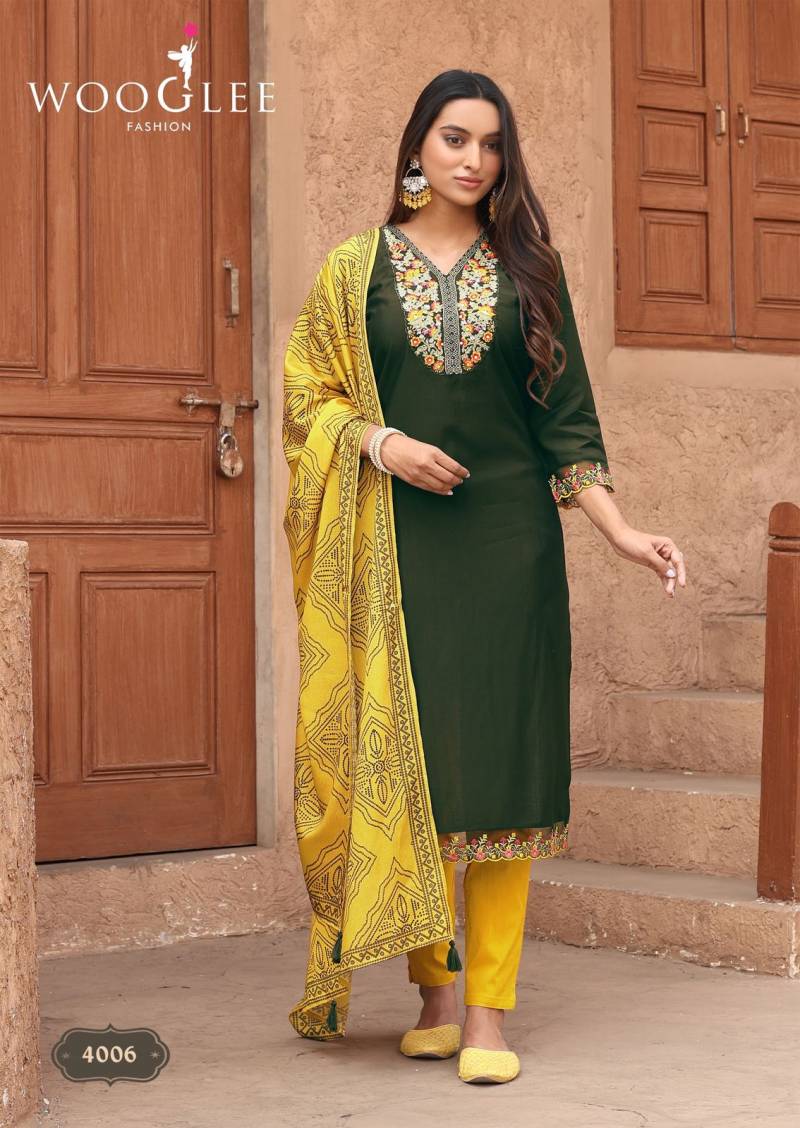 Wooglee Sagaai Vol 2 Viscose Weaving Readymade Salwar Suit - Image 2