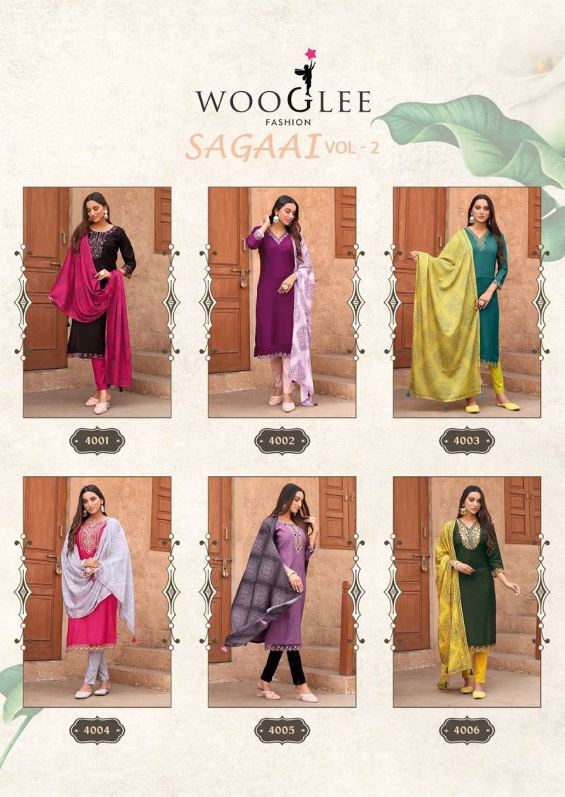 Wooglee Sagaai Vol 2 Viscose Weaving Readymade Salwar Suit - Image 7
