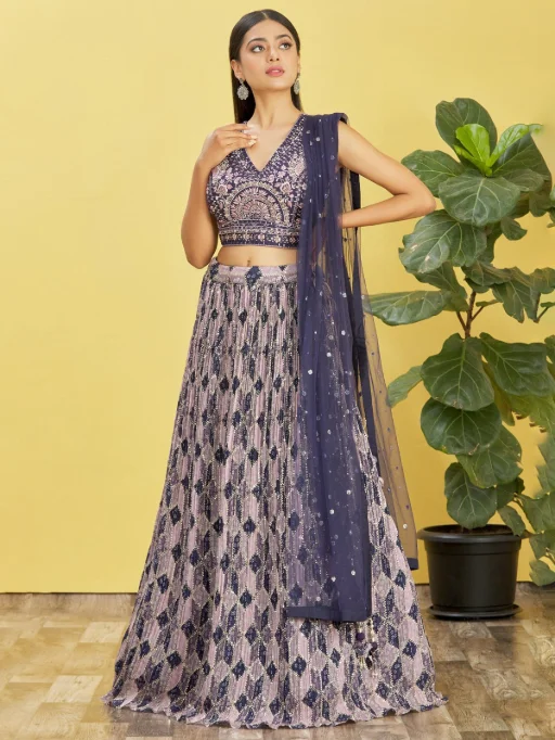 Zeel 113-Blue Heavy Premium Partywear Wedding Lehenga Choli