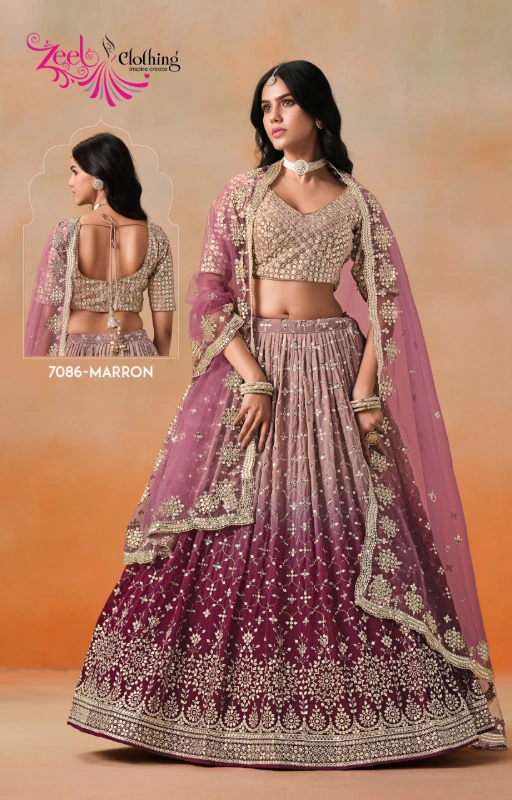 Zeel Clothing 7086 Elegance Wholesale Designer Georgette Lehenga Choli - Image 3