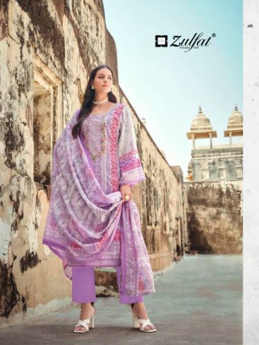 Zulfat Designer Gulnaaz Vol 5 Wholesale Cotton Salwar Kameez - Image 4