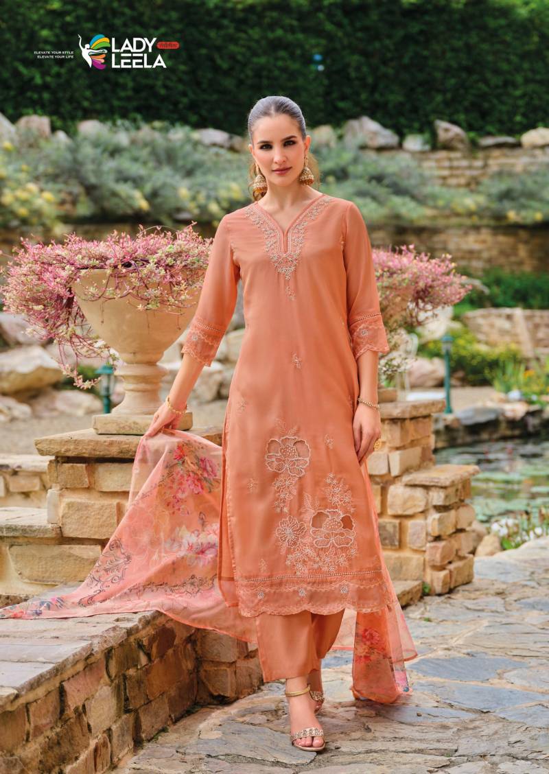 Lady Leela Varnika Vol 2 Organza Kurti Bottom With Dupatta Set