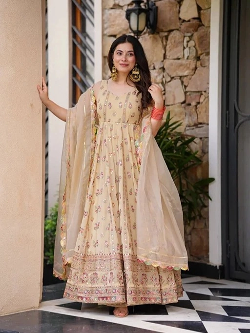 Premium  5903 Faux Georgette Anarkali Suit With Dupatta Set