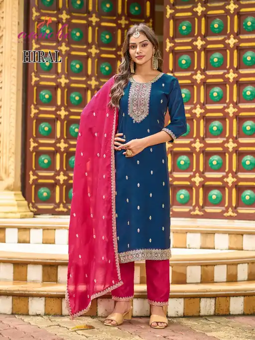 Aanchi Hiral Vichitra Silk 3 Wholesale Readymade Salwar Suit - Image 5