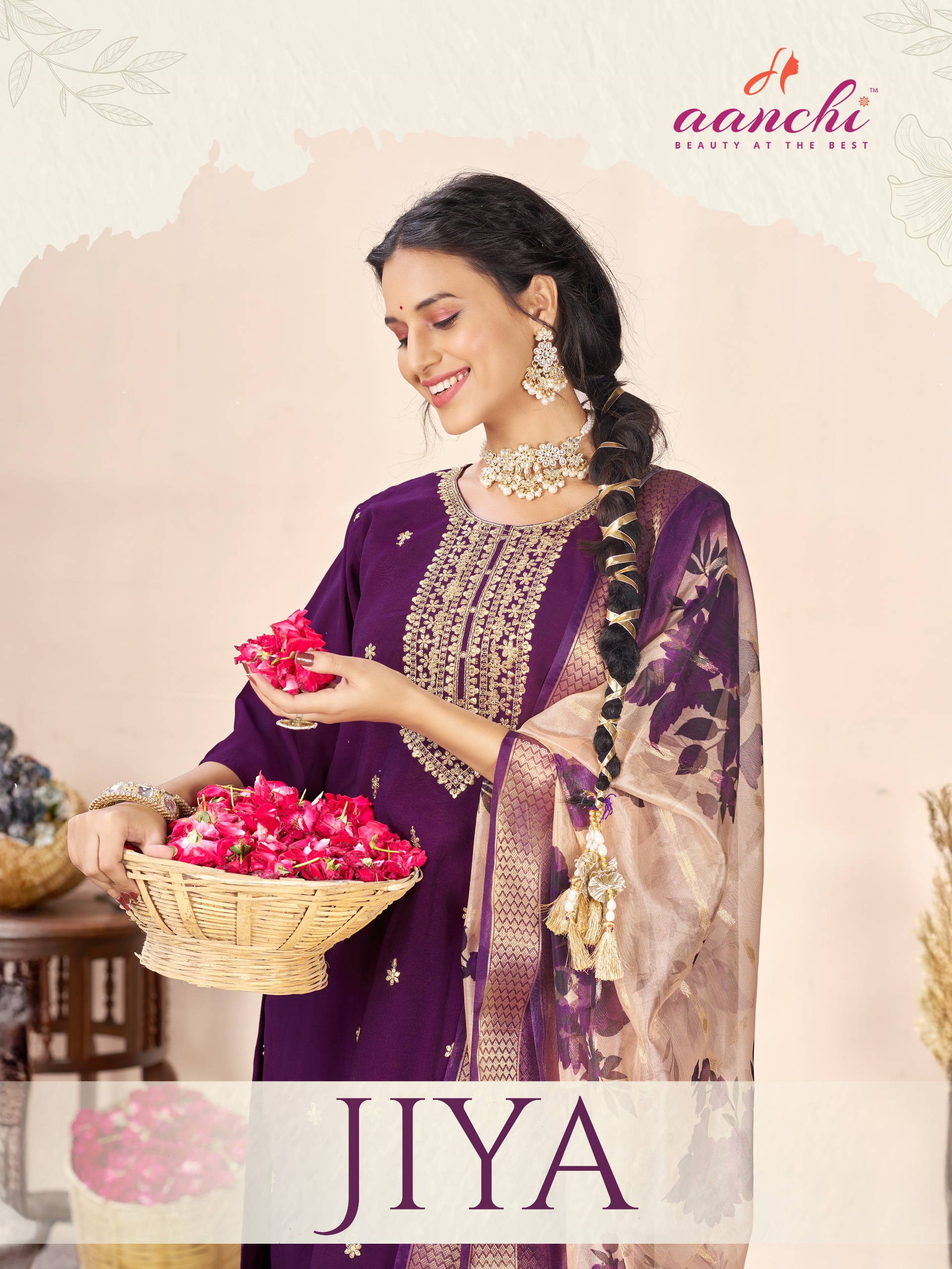 Aanchi Jiya Straight Wholesale Roman Silk Kurti With Bottom Dupatta Collection