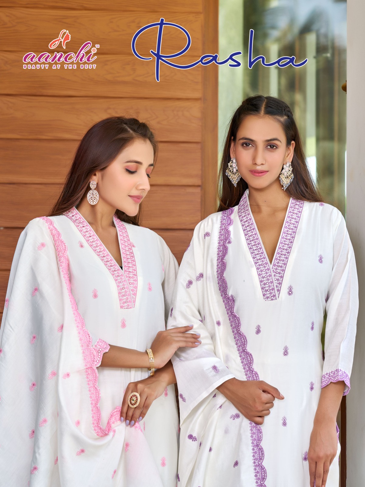 Aanchi Rasha Wholesale Roman Silk Kurti With Bottom Dupatta Collection