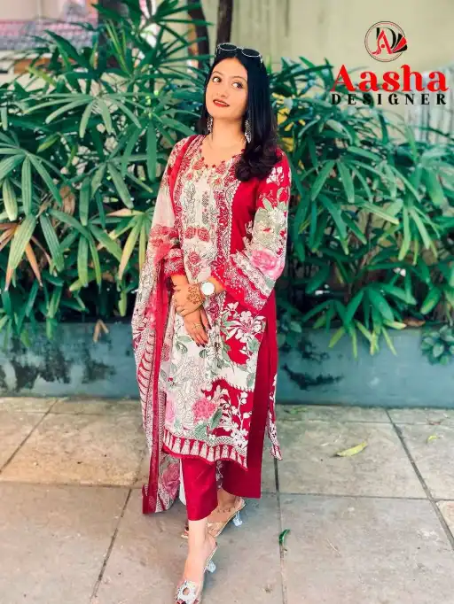 Aasha Designer 1173 Wholesale Cotton Embroidered Pakistani Suit