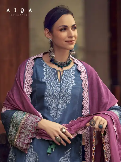 Aiqa Take Wholesale Designer Silk Salwar Kameez Collection