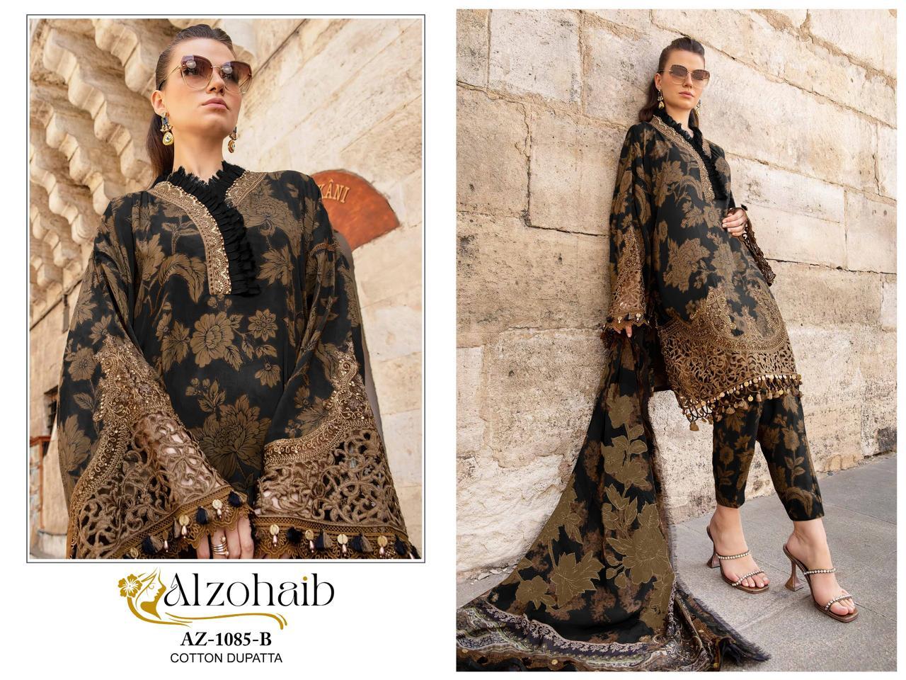 Alzohaib D.No. 1084-1085 Wholesale Cotton Pakistani Salwar Suit - Image 8