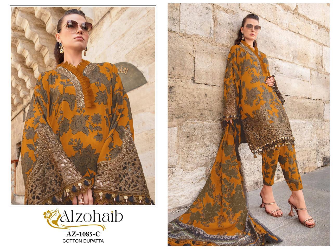 Alzohaib D.No. 1084-1085 Wholesale Cotton Pakistani Salwar Suit - Image 3