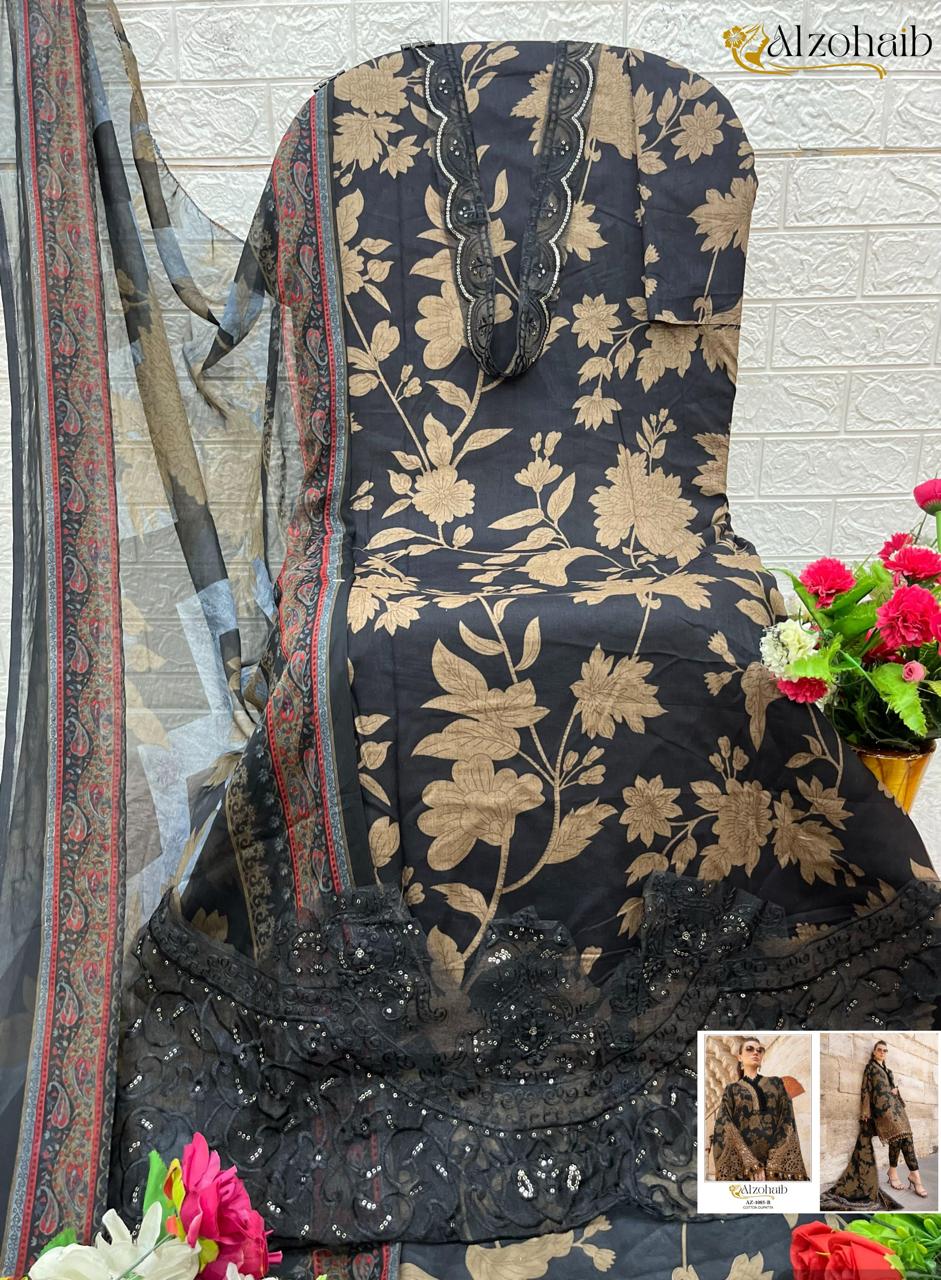 Alzohaib D.No. 1084-1085 Wholesale Cotton Pakistani Salwar Suit - Image 9