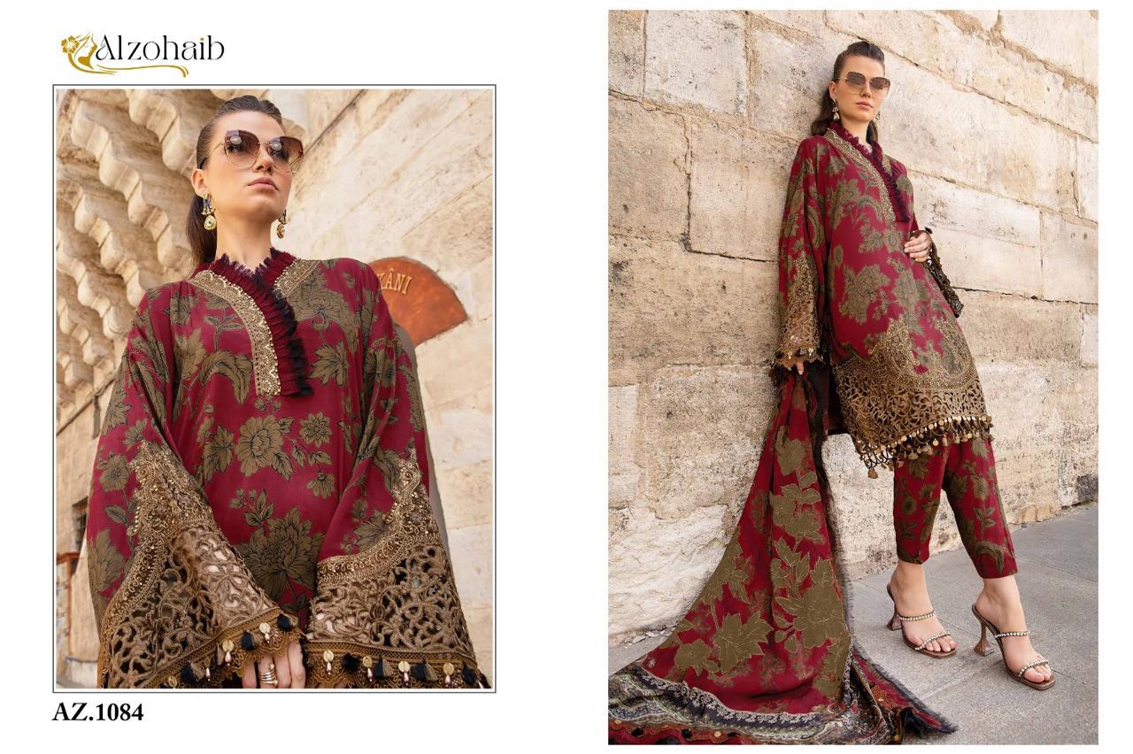 Alzohaib D.No. 1084-1085 Wholesale Cotton Pakistani Salwar Suit - Image 6