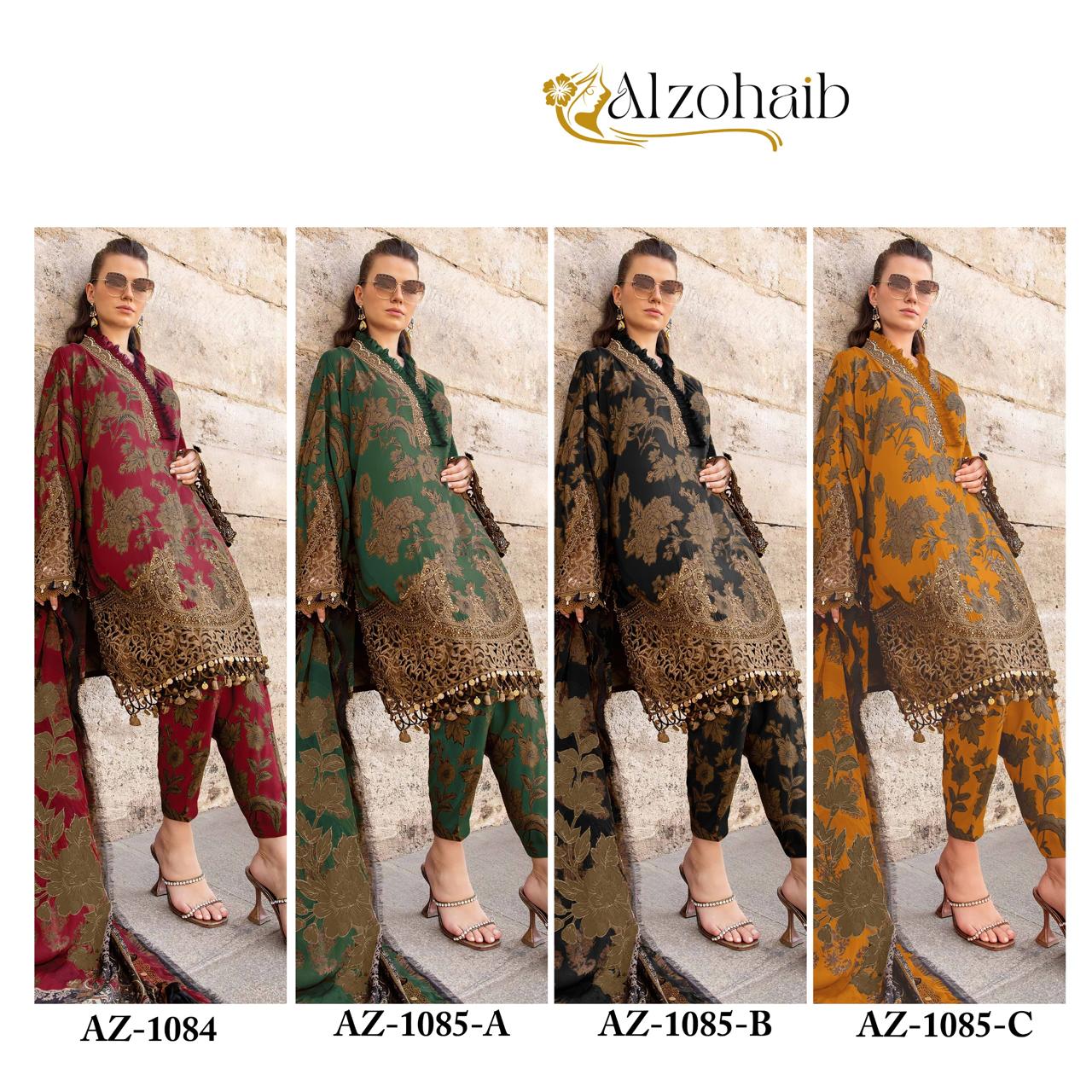 Alzohaib D.No. 1084-1085 Wholesale Cotton Pakistani Salwar Suit - Image 10