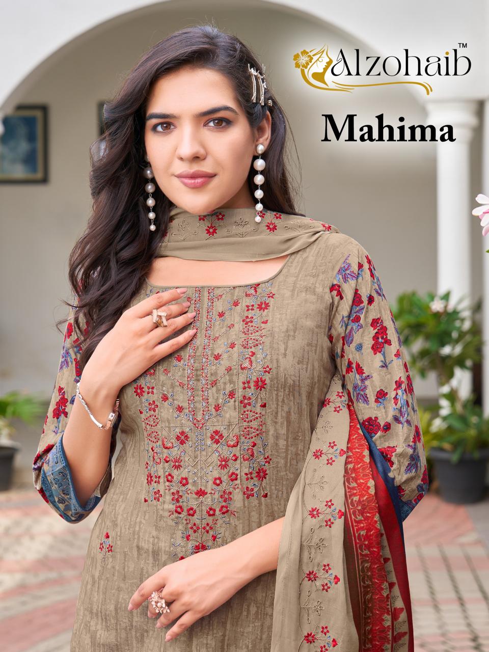Alzohaib Mahima Wholesale Pure Cotton Pakistani Suit Collection